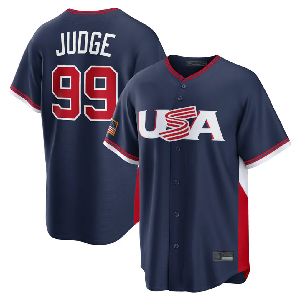 NY.Yankees #99 Aaron Judge Player Navy USA 2026 World Classic Limited Game Fdoa Stitched Jerseys