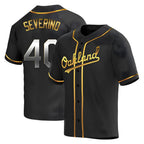 Athletics #40 Luis Severino player Gold Replica Black en Alternate Stitched Jersey