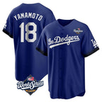 LA.Dodgers #18 Yoshinobu Yamamoto Player Royal World Series City Connect Home Game Fdoa Stitched Jerseys