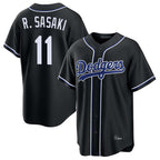 LA.Dodgers #11 Roki Sasaki Player Black Carbon Limited Home Fdoa Stitched Jerseys