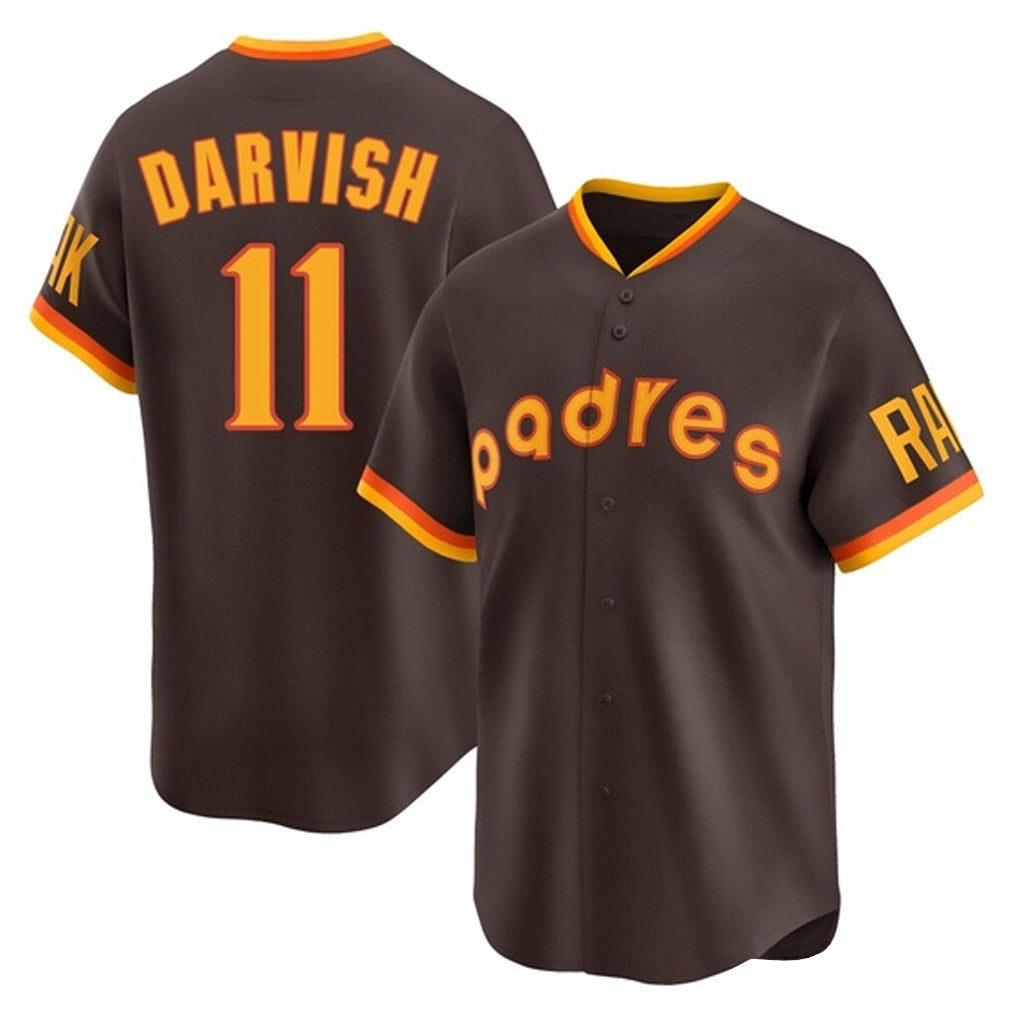 S.Diego Padres #11 Yu Darvish Player Brown Home Cooperstown Collection Replica Game Fdoa Stitched Jerseys