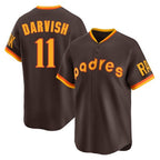 S.Diego Padres #11 Yu Darvish Player Brown Home Cooperstown Collection Replica Game Fdoa Stitched Jerseys
