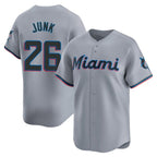 M.Marlins #26 Janson Junk Player Gray Home Limited Fdoa Stitched Jerseys