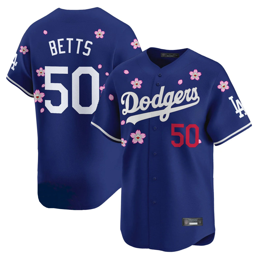 LA.Dodgers #50 Mookie Betts Player Royal Tokyo Series Vapor Premier Limited Fdoa Stitched Jerseys