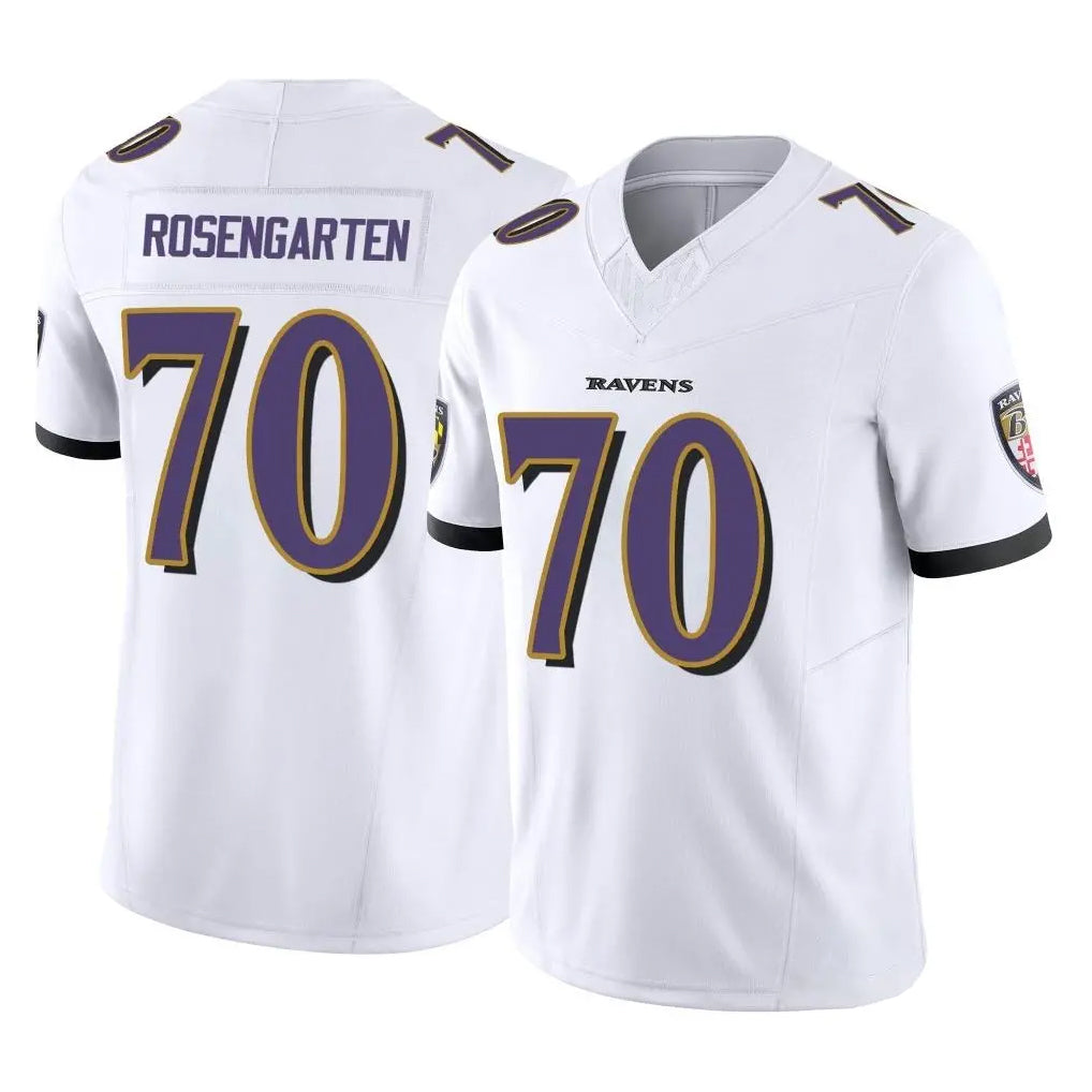 B.Ravens #70 Roger Rosengarten Player White Vapor F.U.S.E. Limited Home Game Gdoa Stitched Jerseys
