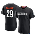 B.Orioles #29 Samuel Basallo Player Black City Connect Limited Elite Home Game Gdoa Stitched Jerseys