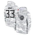 T.Titans #33 Cedric Gray Player Camo Arctic Salute to Service Pullover Hoodies Home Game Gdoa Stitched Jerseys