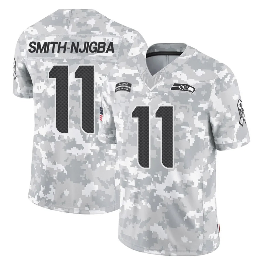 S.Seahawks #11 Jaxon Smith-Njigba Player Arctic Camo Limited Salute To Service Home Game Gdoa Stitched Jerseys
