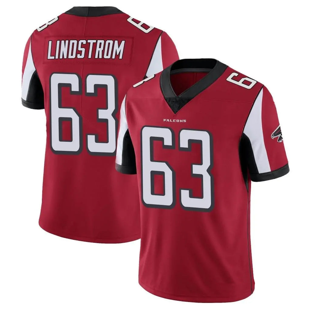 A.Falcons #63 Chris Lindstrom Player Red Color Vapor Untouchable Limited Home Game Gdoa Stitched Jerseys
