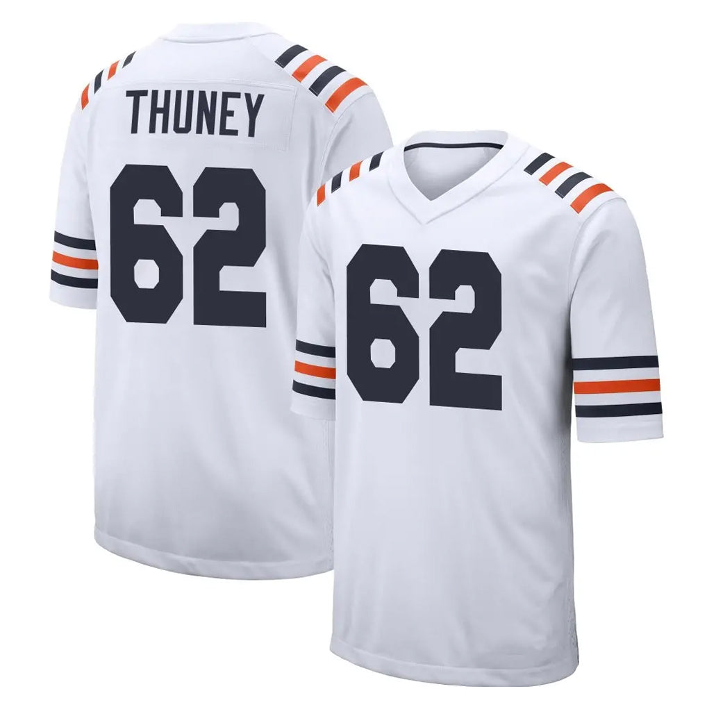 C.Bears #62 Joe Thuney Player White Classic Home Game Gdoa Stitched Jerseys