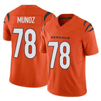 C.Bengals #78 Anthony Munoz Player Orange Vapor F.U.S.E. Limited Home Game Gdoa Stitched Jerseys