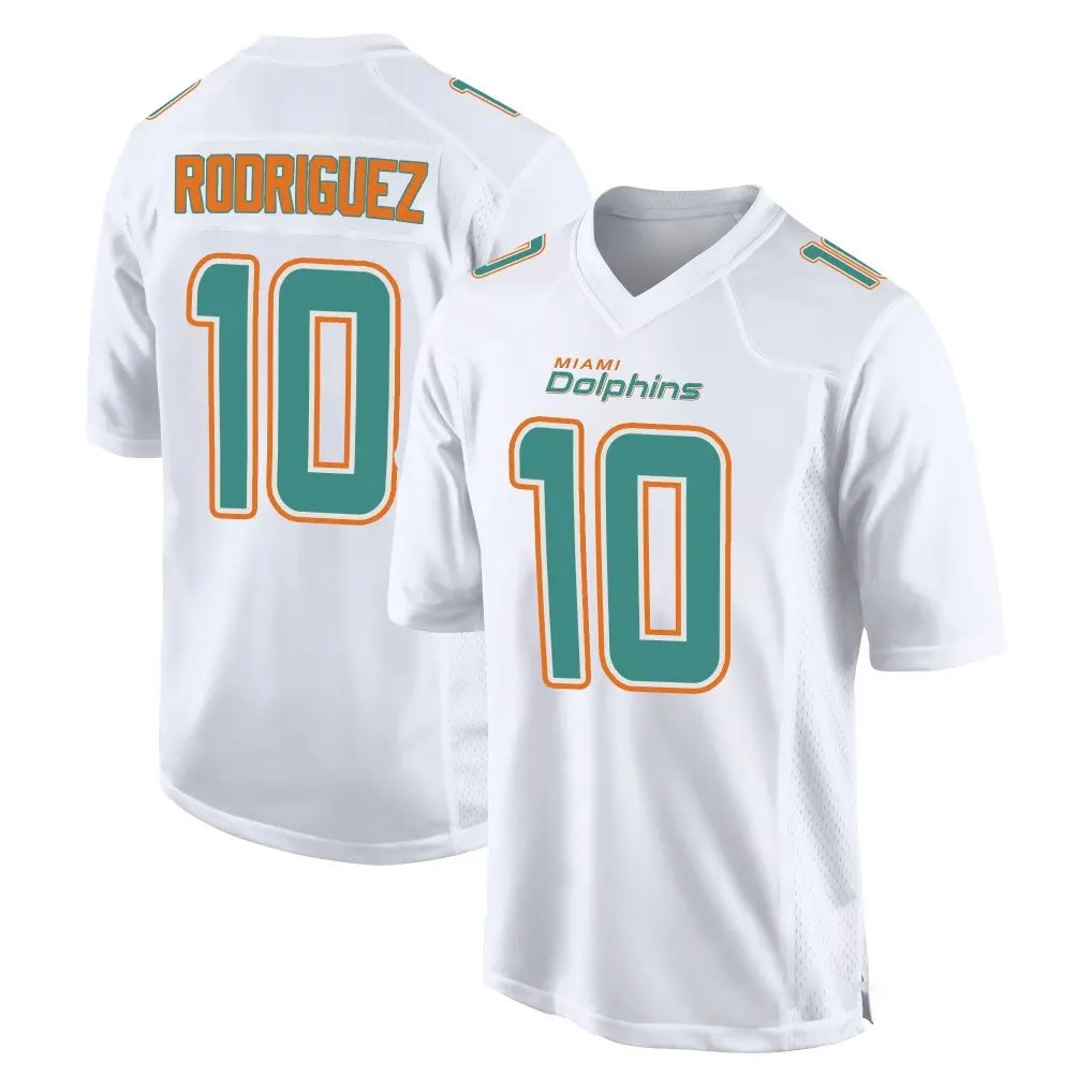 M.Dolphins #10 Jacob Rodriguez Player White Fashion Home Game Gdoa Stitched Jerseys
