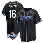LA.Dodgers #16 Will Smith Player Black World Series Carbon Limited Home Fdoa Stitched Jerseys