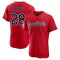 C.Guardians #28 Tanner Bibee Player Red Limited Elite Home Gdoa Stitched Jerseys