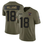 NE.Patriots #18 Kyle Williams Player Olive Salute To Service Limited Gdoa Stitched Jerseys