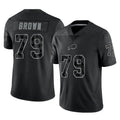 B.Bills #79 Spencer Brown Player Black RFLCTV Limited Gdoa Stitched Jerseys