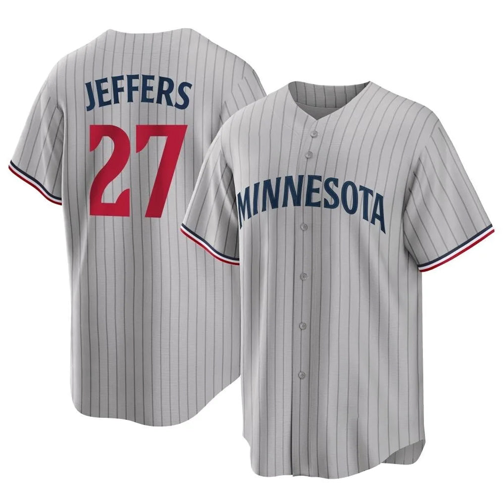 M.Twins #27 Ryan Jeffers Player Gray Game Limited Home Fdoa Stitched Jerseys