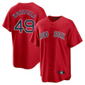 B.Red Sox #49 Tim Wakefield Player Red Home Game Gdoa Stitched Jerseys