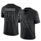 B.Bills #73 Dion Dawkins Player Black RFLCTV Limited Gdoa Stitched Jerseys