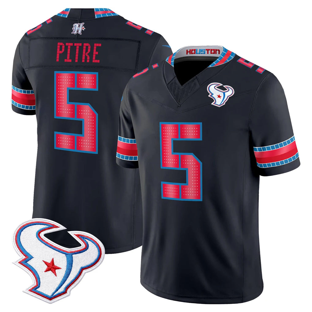 H.Texans #5 Jalen Pitre Player Navy 2026 Rivalries Vapor Limited Home Game Gdoa Stitched jerseys