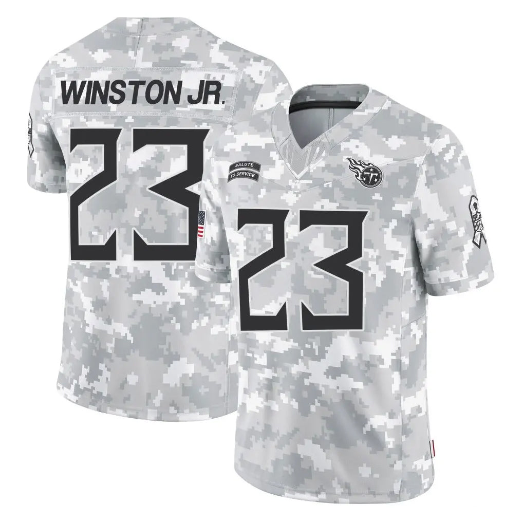 T.Titans #23 Kevin Winston Jr. Player Arctic Camo Limited Salute to Service Home Game Gdoa Stitched Jerseys