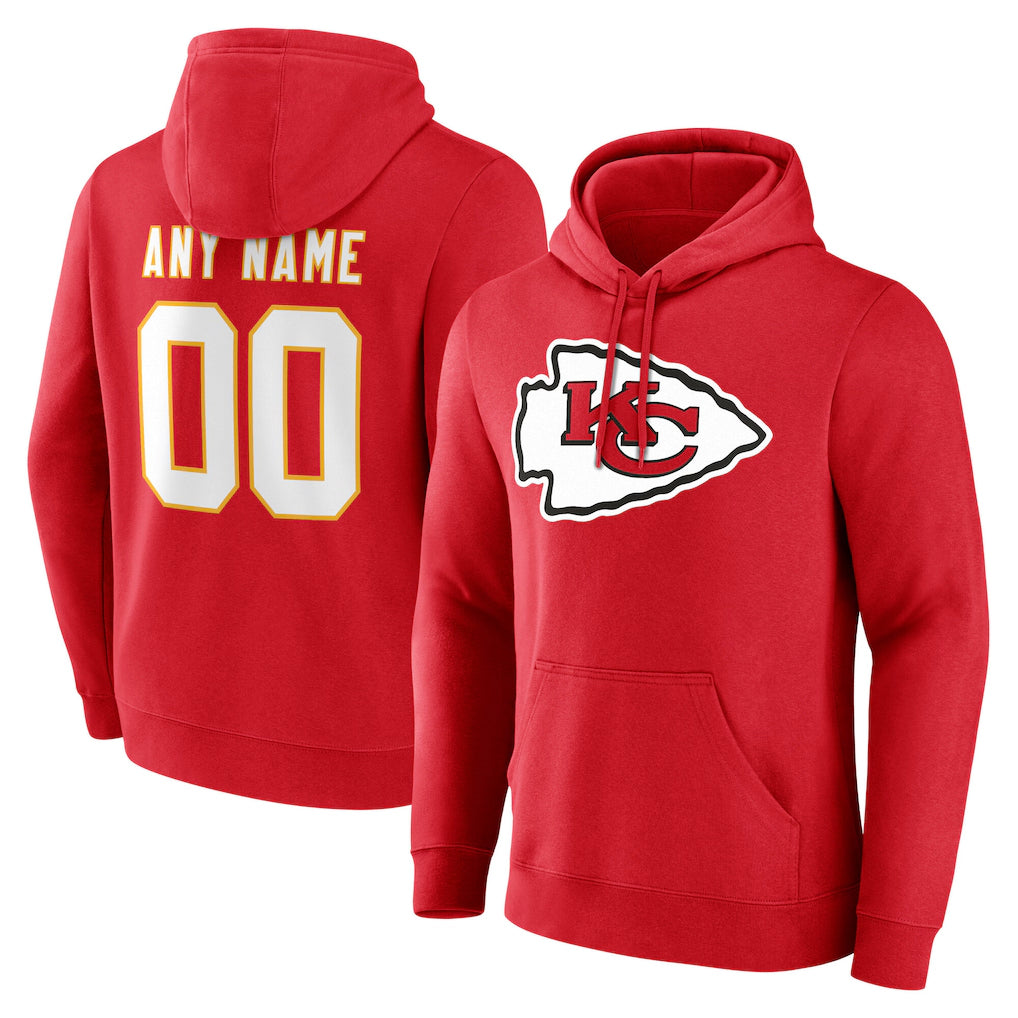 Custom KC.Chiefs Red LoGo Pullover Hoodies Limited Any Name & Numbers Gdoa Stitched Jerseys