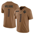D.Lions #1 Jameson Williams Player Brown Salute To Service Limited Gdoa Stitched Jerseys