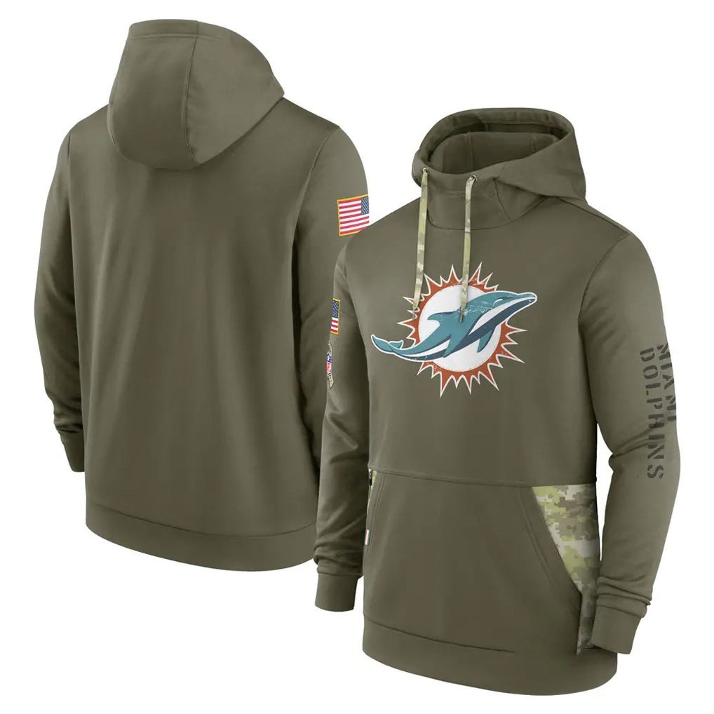 M.Dolphins ## Dolphins Blank Player Olive Salute to Service Pullover Hoodies Home Game Gdoa Stitched Jerseys