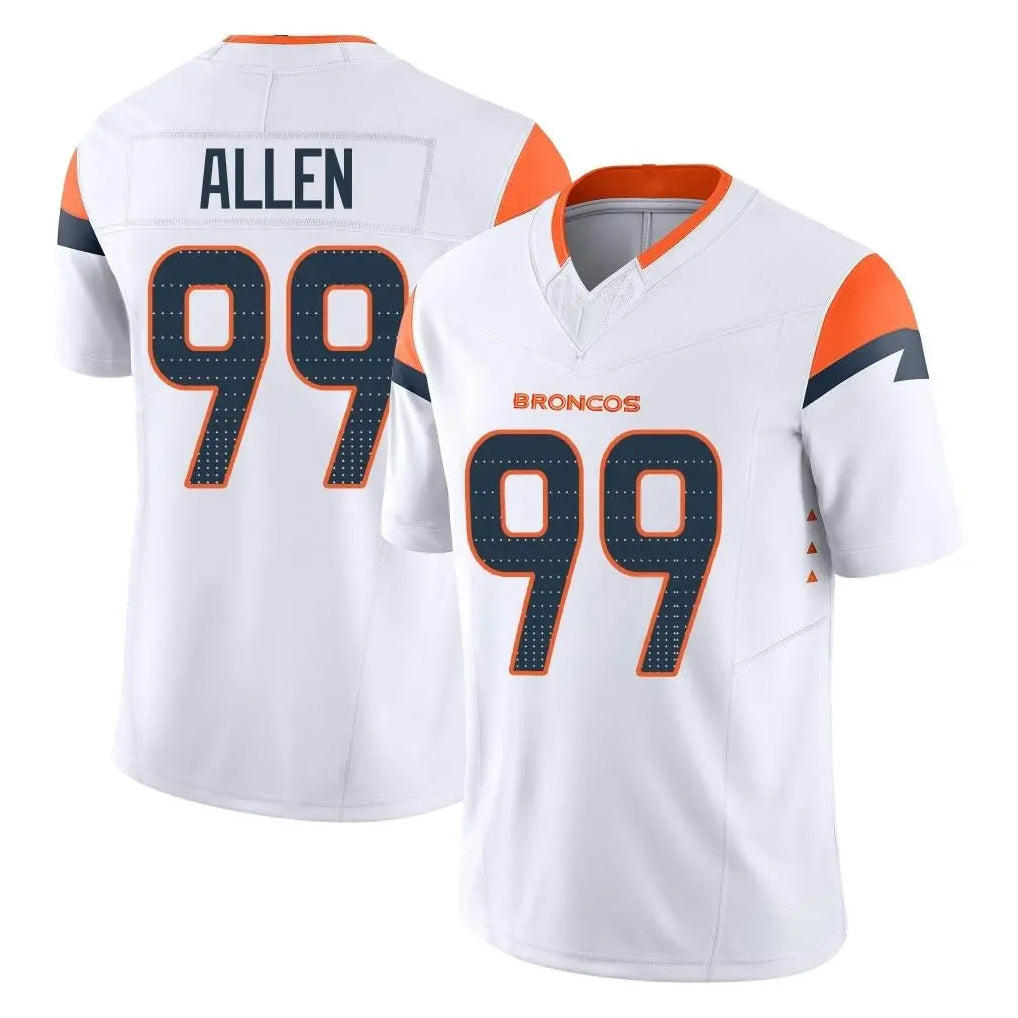 D.Broncos #99 Zach Allen Player White Limited Vapor F.U.S.E. Home Game Gdoa Stitched Jerseys