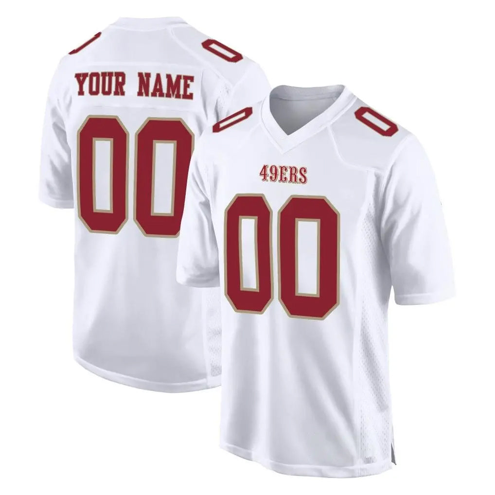 Custom SF.49ers White Fashion Home Game Any Name & Numbers Gdoa Stitched Jerseys