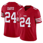 SF.49ers #24 Ashtyn Davis Player Red Limited Vapor F.U.S.E. Home Game Gdoa Stitched Jerseys