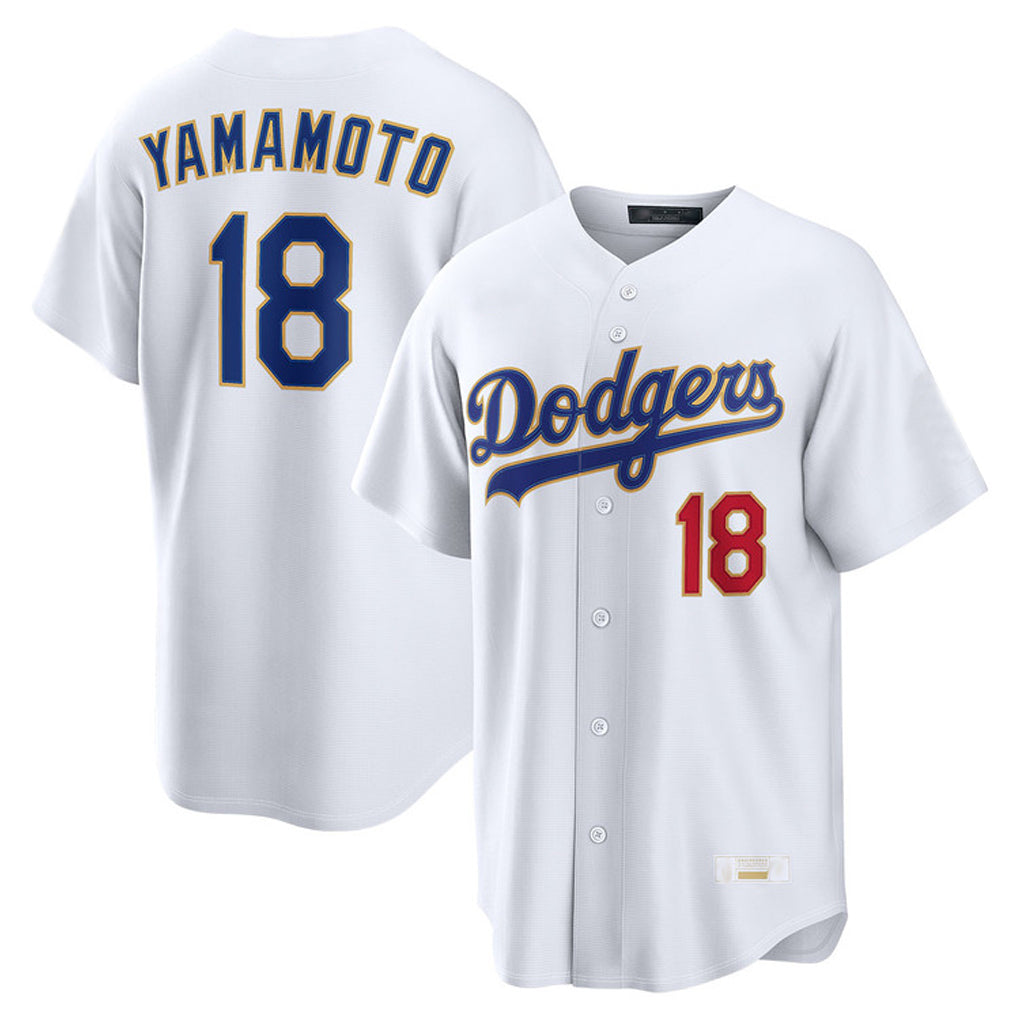 LA.Dodgers #18 Yoshinobu Yamamoto Player Gold White 2026 Collection Stadium Limited Fdoa Stitched Jerseys