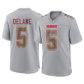 KC.Chiefs #5 Mansoor Delane Player Gray Atmosphere Fashion Game Gdoa Stitched Jerseys