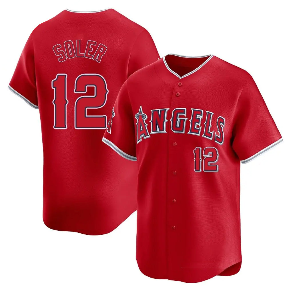 LA.Angels #12 Jorge Soler Player Red Home Limited Fdoa Stitched Jerseys