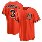 D.Tigers #3 Alan Trammell Player Orange Home Game Gdoa Stitched Jerseys