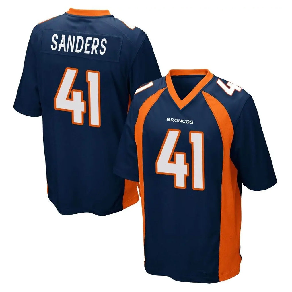 D.Broncos #41 Drew Sanders Player Navy Game Gdoa Stitched Jerseys