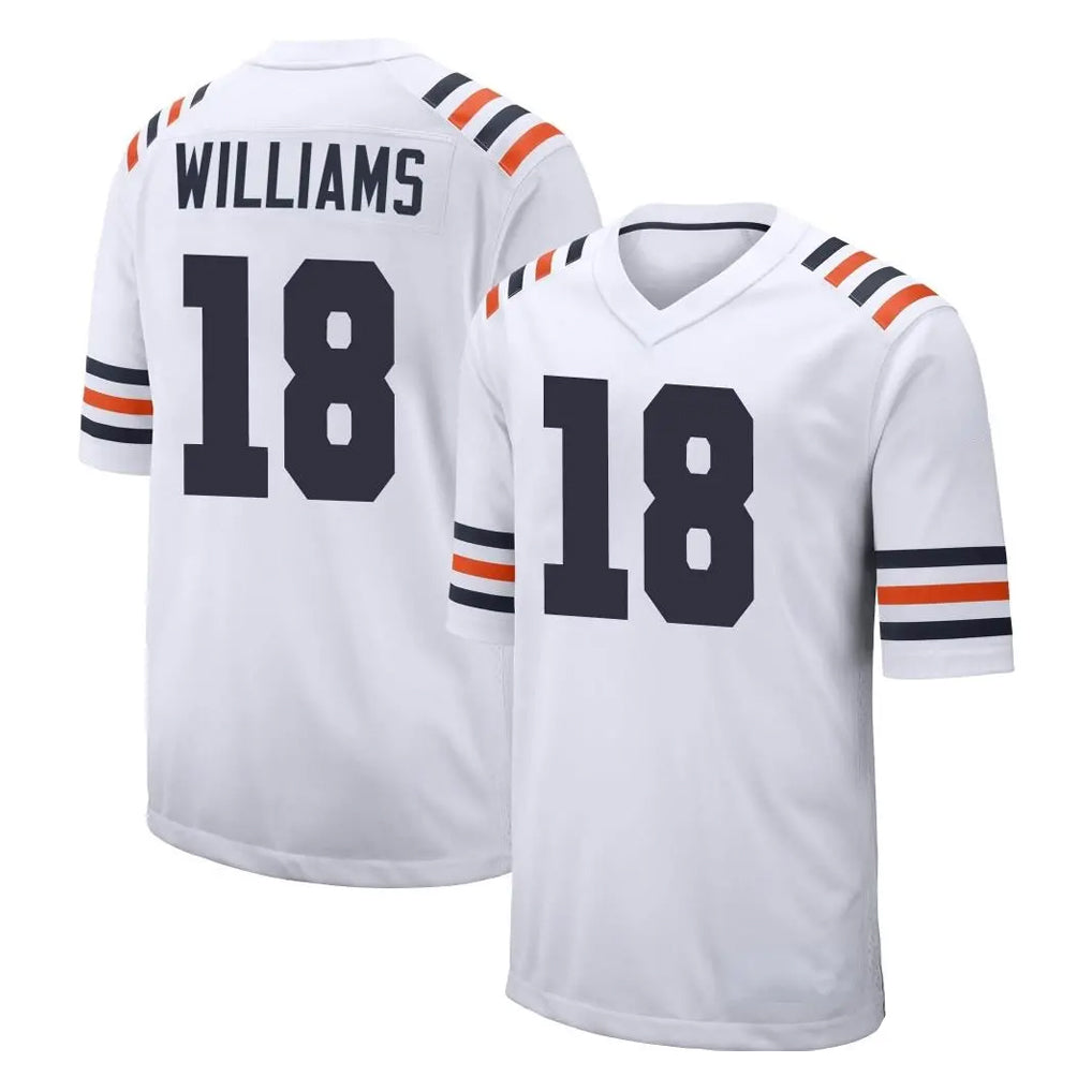 C.Bears #18 Caleb Williams Player White Classic Home Game Gdoa Stitched Jerseys
