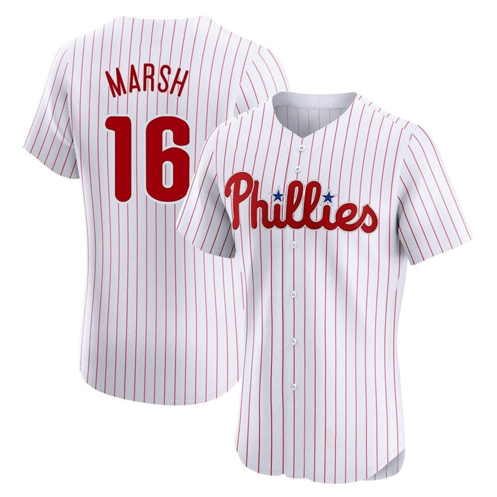 P.Phillies #16 Brandon Marsh Player White Home Limited Elite Fdoa Stitched Jerseys