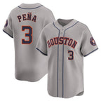H.Astros #3 Jeremy Pena Player Gray Home Limited Gdoa Stitched Jerseys