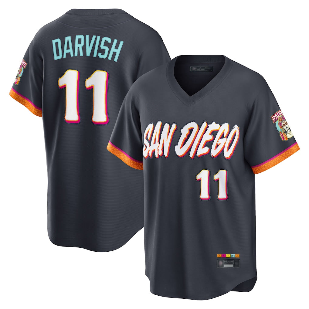 S.Diego Padres #11 Yu Darvish Player Obsidian 2026 City Connect Home Game T-shirt Fdoa Stitched Jerseys