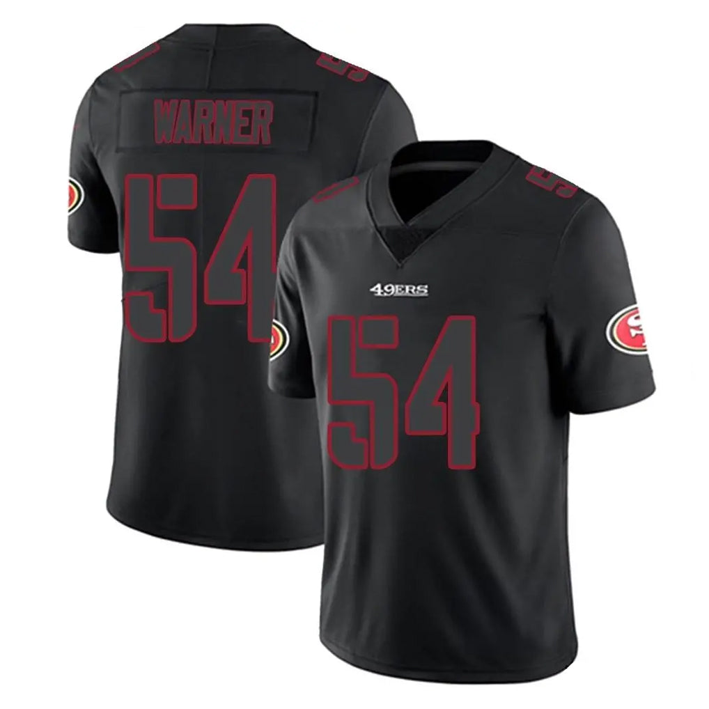 SF.49ers #54 Fred Warner Player Black Impact Limited Home Game Gdoa Stitched Jerseys