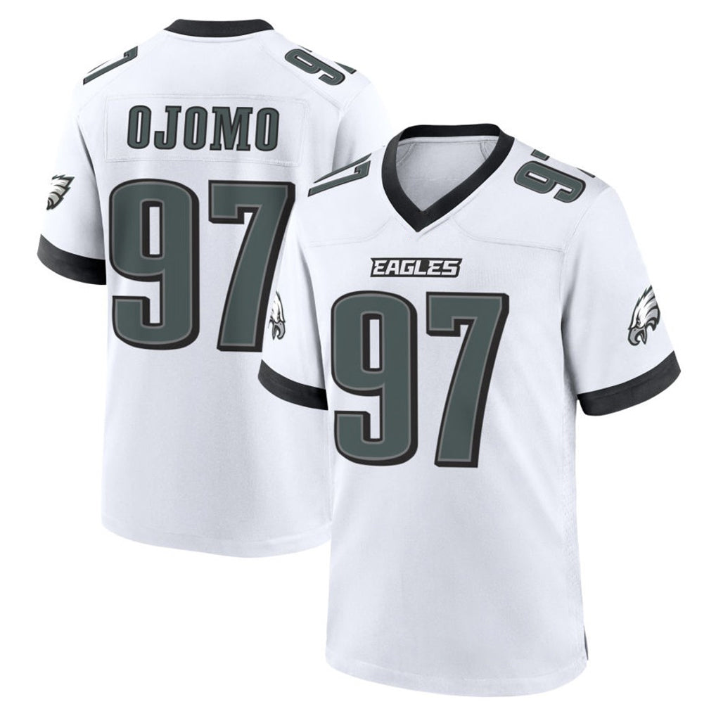 P.Eagles #97 Moro Ojomo Player White Game Home Gdoa Stitched Jerseys