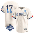 LA.Dodgers #17 Shohei Ohtani Player Cream World Series Meet City Connect Limited Home Fdoa Stitched Jerseys