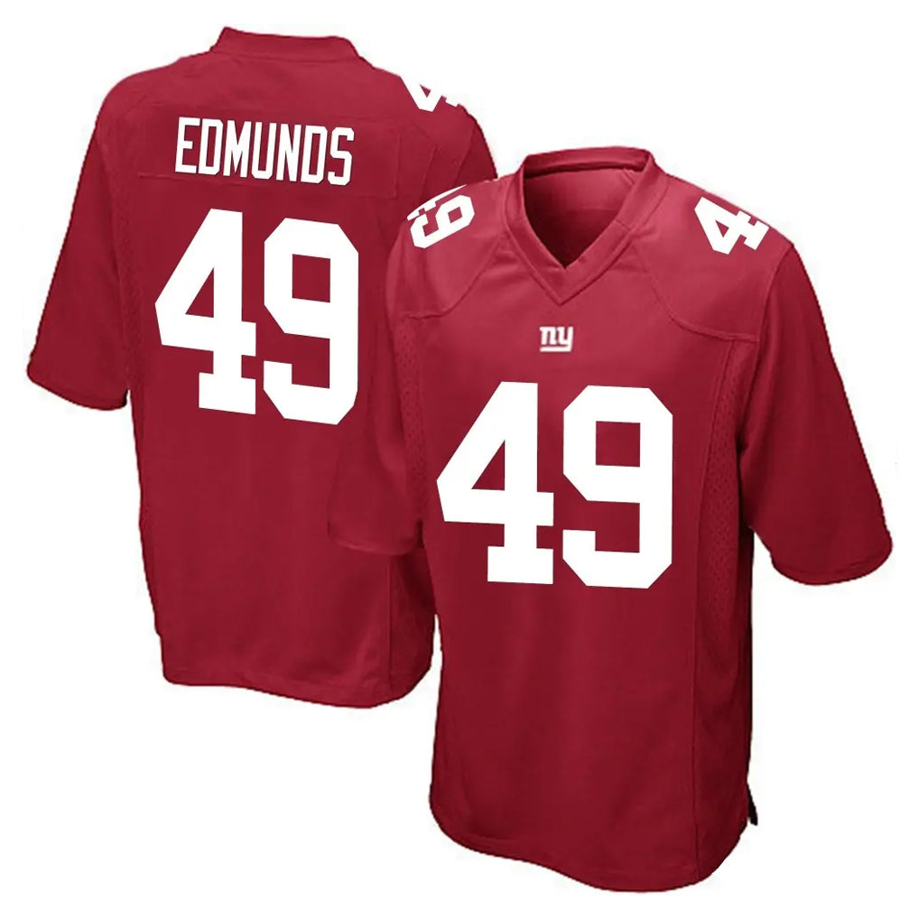 NY.Giants #49 Tremaine Edmunds Player Red Home Game Gdoa Stitched Jerseys
