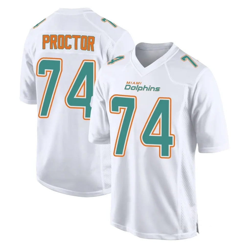 M.Dolphins #74 Kadyn Proctor Player White Fashion Home Game Gdoa Stitched Jerseys