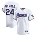 T.Rangers #24 Brandon Nimmo Player White Home Limited Fdoa Stitched Jerseys