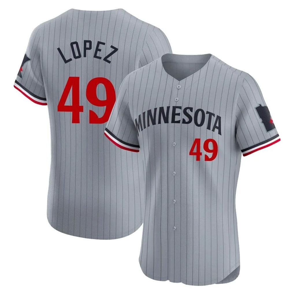 M.Twins #49 Pablo Lopez Player Gray Home Limited Elite Fdoa Stitched Jerseys