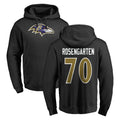 B.Ravens #70 Roger Rosengarten Player Black Pullover Hoodie Gdoa Stitched Jerseys