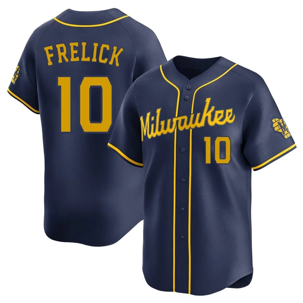 M.Brewers #10 Sal Frelick Player Navy Home Limited Fdoa Stitched Jerseys