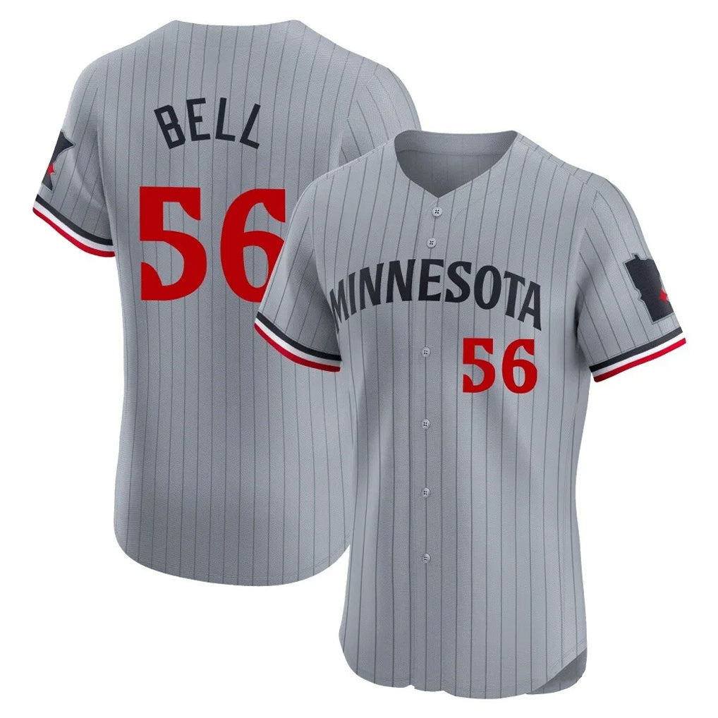 M.Twins #56 Josh Bell Player Gray Home Limited Elite Fdoa Stitched Jerseys